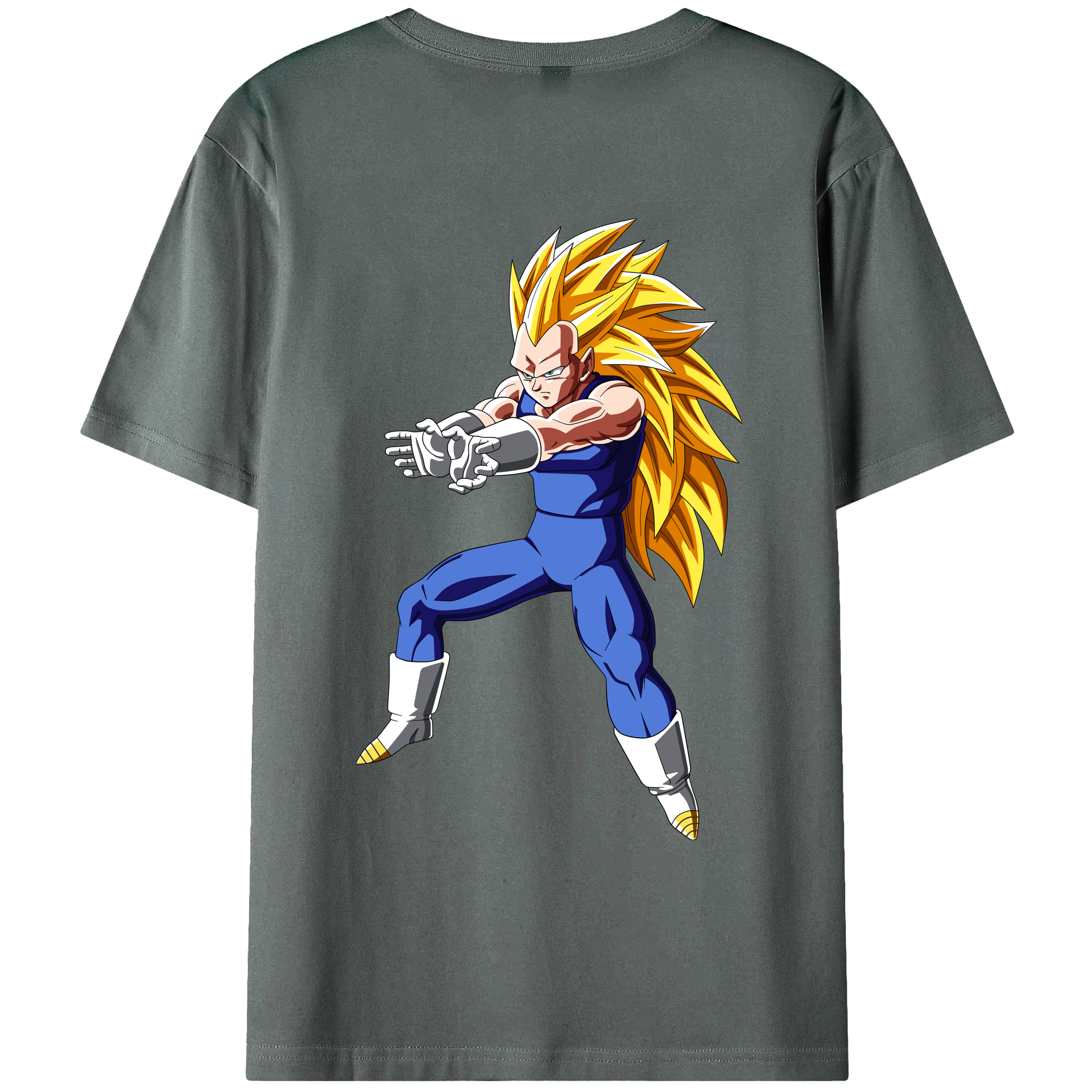 （画像用） ドラゴンボール ベジータ四世（Bejīta Yonsei）DRAGON BALL Vegeta IV 綿100％ メンズ半袖Tシャツ（バックプリント） 通気性